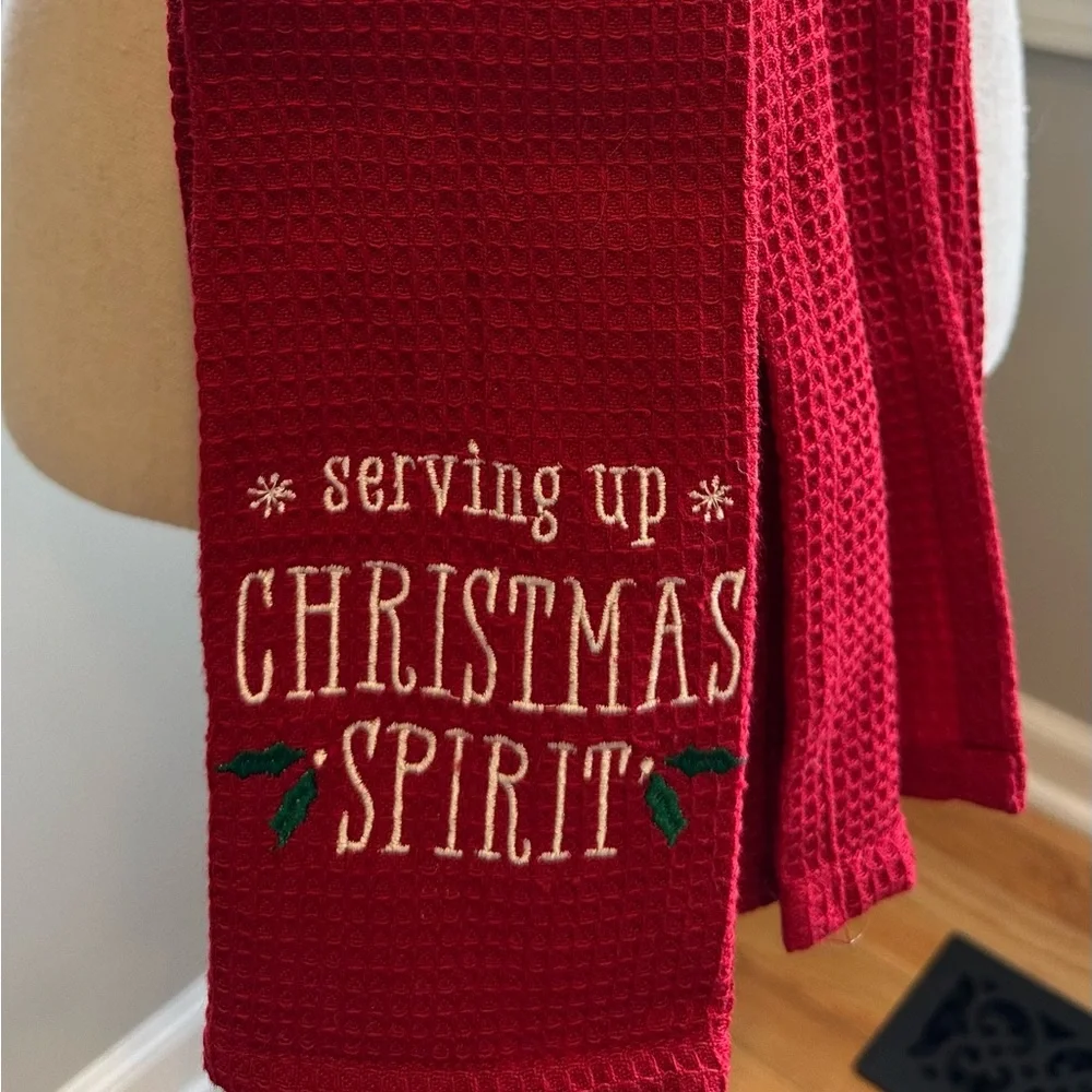 Demdaco Kitchen Boa “serving up Christmas spirit” Red